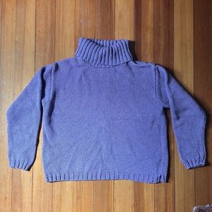 DUNA Handloomed Purple Women’s Turtleneck Sweater Size S
